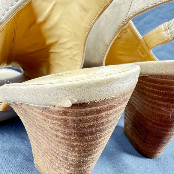 Naturalizer N5 Open Toe Tan Heels Size 9 - Picture 5 of 10